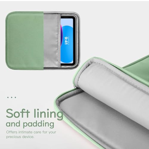 Image of Dadanism 9-11 inch Tablet Sleeve Bag Carrying Case for iPad (A16) 11th Gen 11 inch, iPad 10th Gen 10.9 inch Air 5 /4, iPad Air M4 /Pro 11 inch, iPad 9 /8 /7th, Galaxy Tab A11+ Plus 11 inch, Remarkable 2 10.3 inch, Dark Green