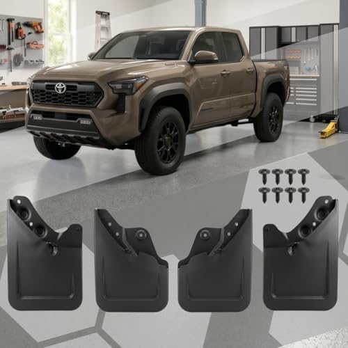 Mud Flaps for 2024-2026 Toyota Tacoma Accessories (4th Gen) - No-Drill Splash Guards Front & Rear Set, Heavy-Duty Fender Mudguards for SR, SR5, TRD Sport, Off-Road & Limited