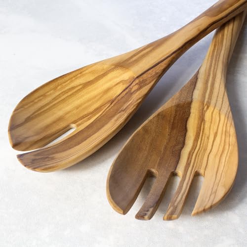 Rock & Branch Olive Wood Salad Serving Utensils, Great for Tossing and Serving Salad, Pasta and More by Totally Bamboo - Image 5