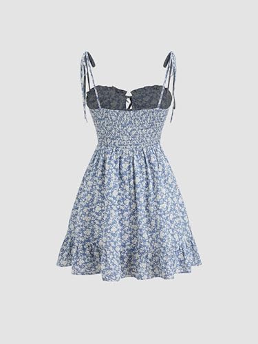 CIDER Womens Summer Dresses Floral Spaghetti Strap Cute Vacation Sundress Dress Boho Casual Outfits2