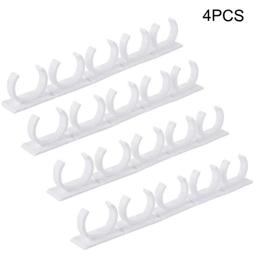 Froiny 4 Pcs Wall Mount Ingredient Spice Bottle Rack Plastic Organizer Rack with 5 Cabinet Kitchen Cabinet Door Hooks Jars Spice Holder