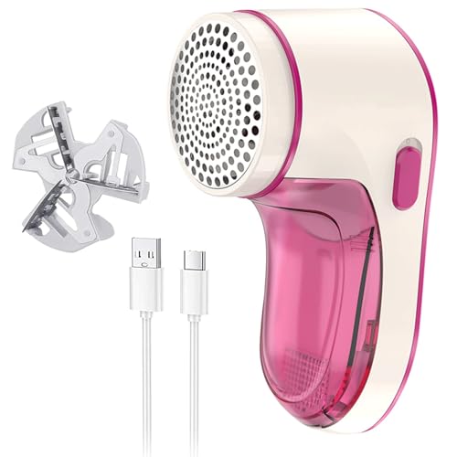 Quitapelusas eléctrico -Quitapelusas de Tela,Eliminador de Pelotillas para Ropa,Cuchillas de Acero Inoxidable,Bloqueo de Seguridad para Proteger niños,Carga USB