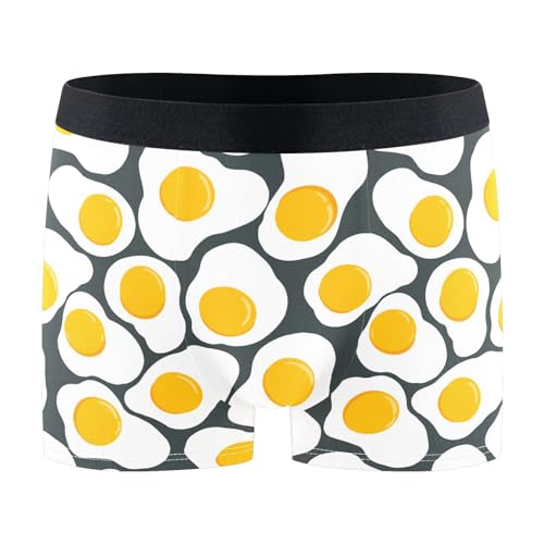 Men's Underwear Fried Eggs Boxer Briefs Soft Comfort Short Leg Trunks S-XXL