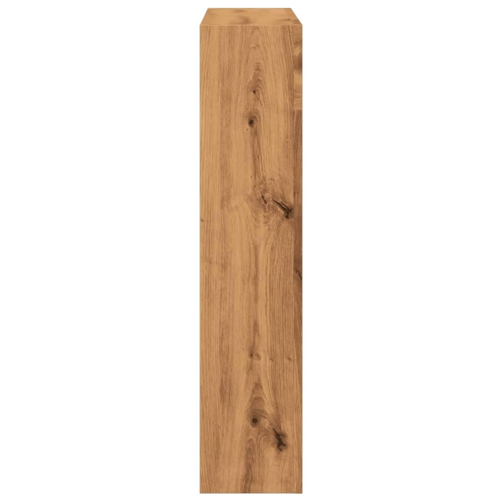 vidaXL Borde de Chimenea Madera ingeniería Roble Artisan 81x18x82 cm, Envolvente de Chimenea, repisa de Chimenea, repisa de Chimenea