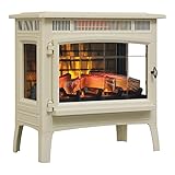 Duraflame 3D Infrared Electric Fireplace Stove with Remote Control - Portable Indoor Space Heater - DFI-5010 (Cream)