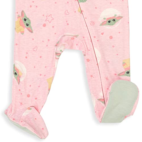 Star Wars The Child Infant Baby Girls 2 Pack Zip Up Sleep N' Play Coveralls Pink/Green 6-9 Months #TOP6