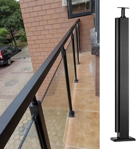 Abrazadera de vidrio negra para barandilla de terraza y balcón 1