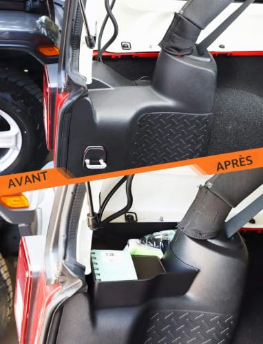 Savadicar Bac de rangement pour puits de roue, organiseur de coffre arrière, plateau de rangement pour Jeep Wrangler JK JKU 2/4 portes, accessoires d'extension de rangement intérieur, côté gauche, – vue 4