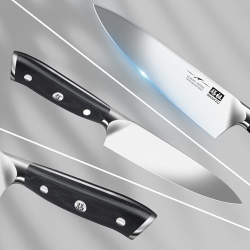 SHAN ZU Küchenmesser Kochmesser Profi Messer, Chefmesser 20cm Deutscher Edelstahl Extra Scharfe...