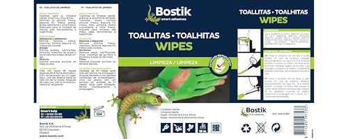 Miniatura 2 de Bostik Toallitas De Limpieza, Alta Capacidad De Limpieza, Testado Dermatológicamente Por Laboratorios Certificados, Limpieza De Manos, Piel, Herramientas Y Superficies, Bote 80 Toallitas