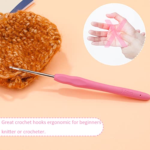 Image of Crochet Hook, 3.0 mm Ergonomic Crochet Hook, Crochets Needles, Ergonomic Handle, Knitting Needles with Soft Handle Beginners and Experienced Crocheting Hobbyists (3.0 mm)