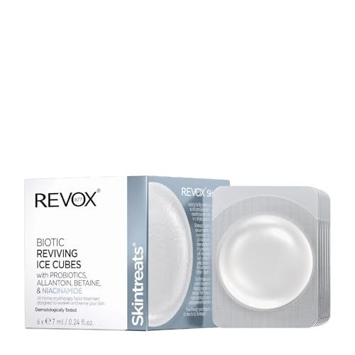 REVOX B77 - Skintreats Biotic Reviving Ice Cubes, 6 x 7 ml, Tratamiento Crioterapia Facial, Refresca y Tonifica la Piel, Reduce la Hinchazón, Estimula la Circulación, Revitaliza la Piel Cansada