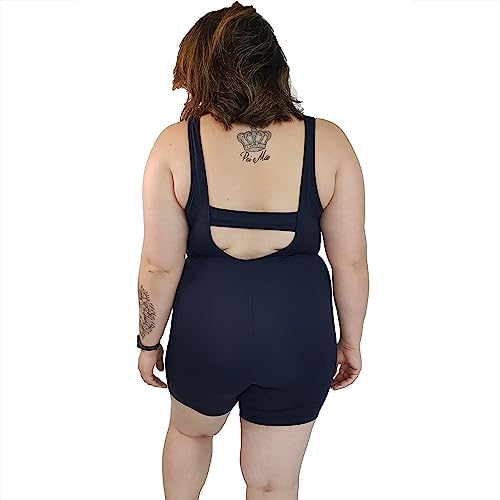 Macaquinho Natação Plus Size com Sustentação Light Preto