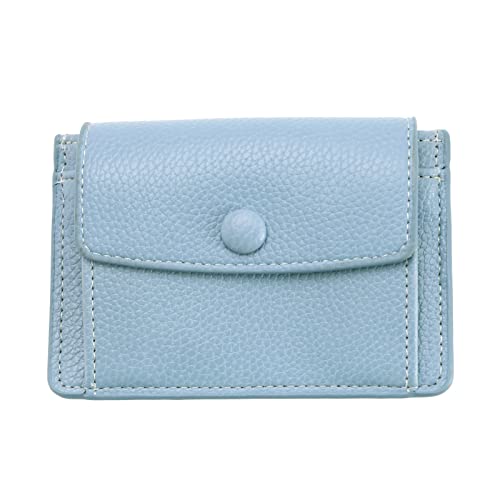 ECSiNG Porte-monnaie en cuir pour pièces de monnaie, cartes bancaires, sac de rangement, pochette pour écouteurs, mini portefeuille multifonction pour femmes et filles, 12,3 x 8,5 cm, bleu