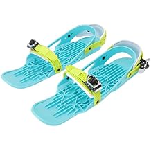 Asixxsix Mini Short Ski Skates for Snow, Adjustable Snowskates Snowblades Skiboards, Mini Skating Ski Shoes Portable Ice Skates for Winter Sport Skiing Equipment