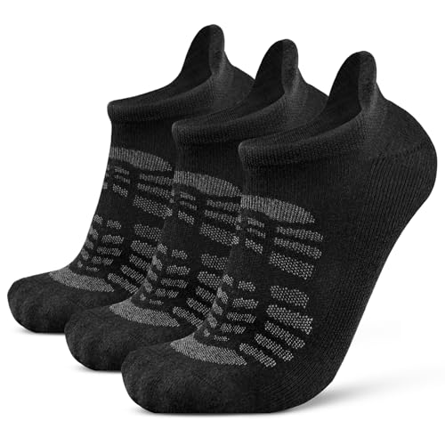 Image of Busy Socks Ankle Merino Wool Blend Running Walking Socks for Men Women Compression Support Athletic Low Cut Cushioned Socks