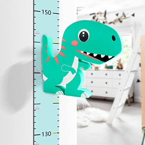 Baby Messlatte Höhe Diagramm für Kinderziemmer Dekoration, 3D beweglicher Dinosaurier Höhenmesser Kindergarten Tier Messlatte Aufrollbare Wandbehang Höhenmesser