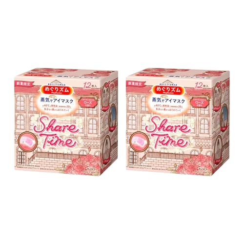 まとめ買い 花王 めぐリズム 蒸気でアイマスク Share Time しあわせに包まれるローズの香り 12枚入×2箱