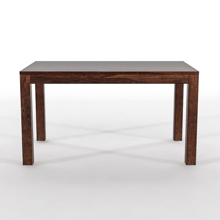 Image of Wooden Dining Set 6 Seater with Chairs | Solid Sheesham Wood 6 Seater Dining Table for Home and Dining Room Sets | Walnut Finish