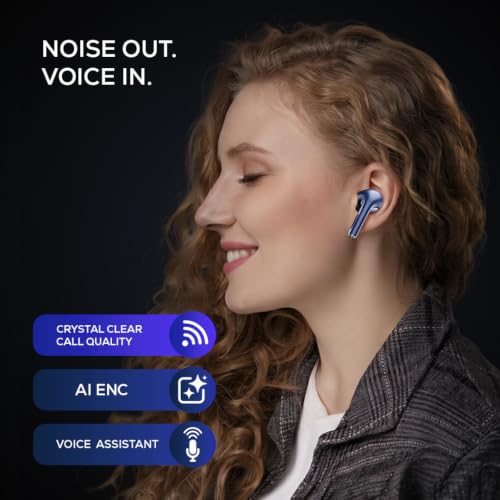 Image of Wireless Bluetooth Earbuds with ENC Noise Cancellation, 40H Playtime, Fast Charging Case, IPX5 Waterproof, Touch Control, Deep Bass Stereo Earphones for Android & iOS
