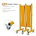 GYMTIME Expandable Barricade, Metal Safety Barrier with Casters, Adjustable Traffic Fence, Flexible Mobile Temporary Gate for Industrial Outdoor, 23 Feet, Yellow and Black
