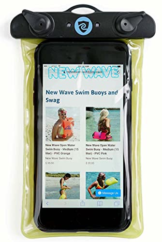 New Wave Waterproof Pouch para nadadores de aguas abiertas y triatletas - Estuche impermeable para teléfono