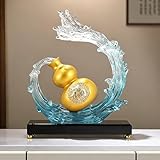 【SYMBOLISME DE AUSPICE】 La gourde symbolise la richesse et les vagues symbolisent une navigation en douceur, représentant la prospérité, la réussite professionnelle et les voyages en toute sécurité - un choix idéal pour la décoration feng shui