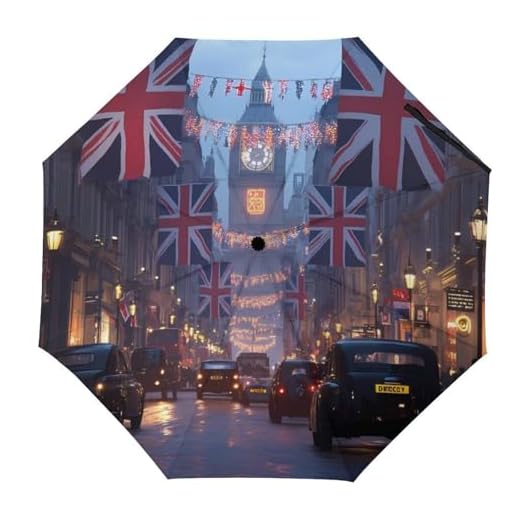Windproof London Flag Travel Umbrella