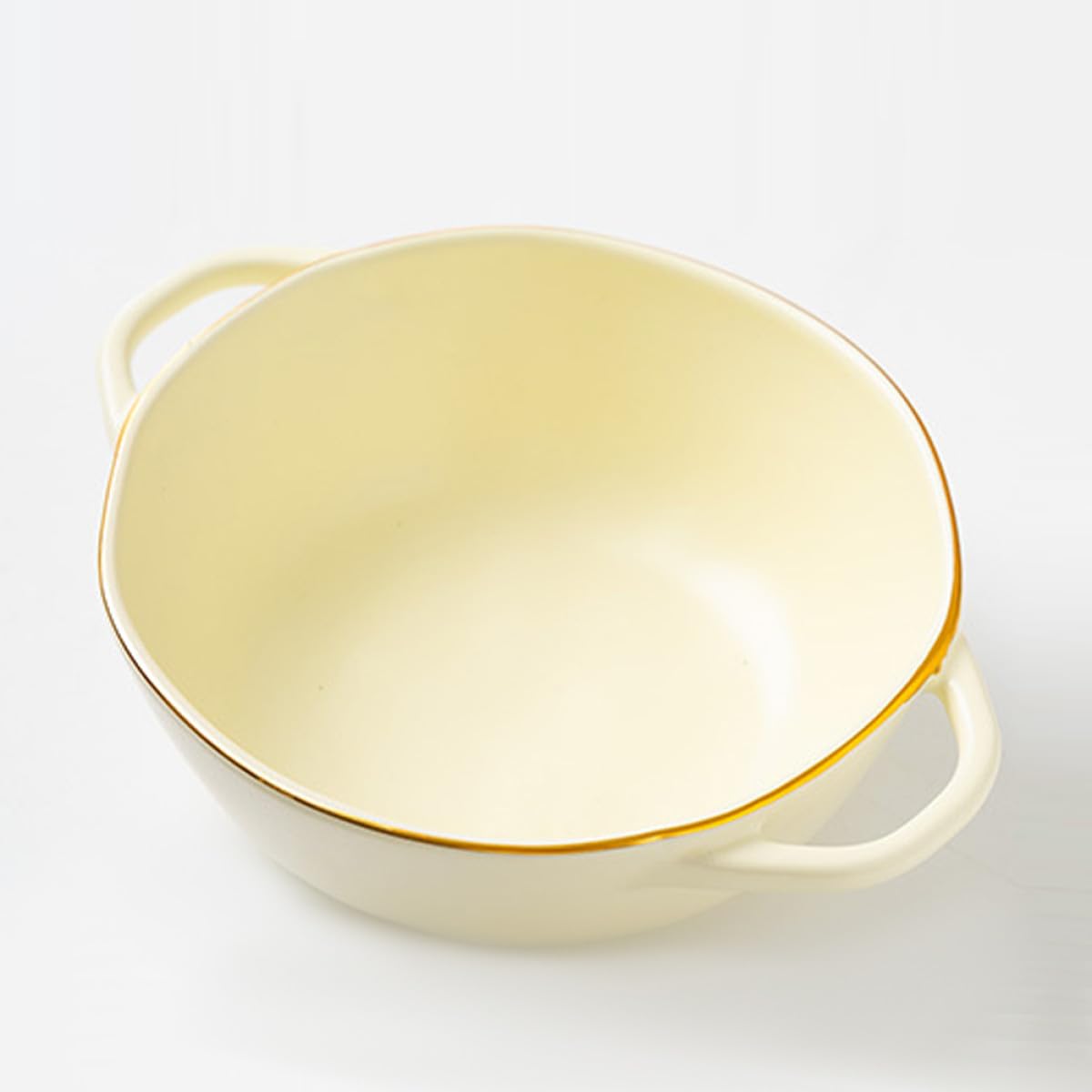 Tazón de Cerámica Beige Doble Asa para Hornear, Resistente al Calor y Apto para Microondas, Capacidad 1200ml, Adecuado para Ensaladas y Sopas