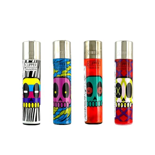 Encendedores Clipper Skulls Life Mix 4 unidades miniatura 1