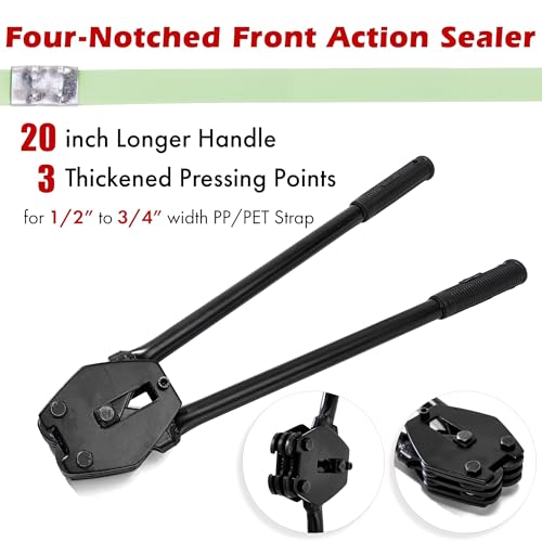 Image of Heavy Duty Pallet Packaging Banding Strapping Kit - Complete Manual Banding Tool Set with Polyester (PET) Strapping, Tensioner, and Cutter - Secure Your Products with Ease