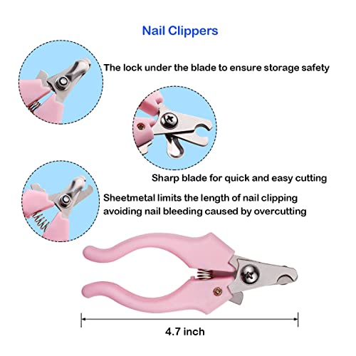 Elfirly Professional Dog Grooming Scissors Kit Stainless Steel Round Tip Cutting Curved Scissors Thinning Shears Grooming Comb Pet Hair Trimming Shears with Extra Nail Clippers for Dogs and Cats - Image 6