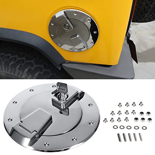 Chrome Fuel Door Locking Billet Aluminum Gas Tank Cap Cover Fit For Hummer H2 2003-2009 #TOP6