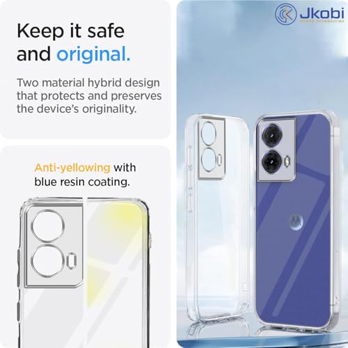 Image of Jkobi Back Cover for Motorola Moto G85 5G (Silicone Clear Shockproof Case with Camera Protection | Soft and Flexible | Transparent)