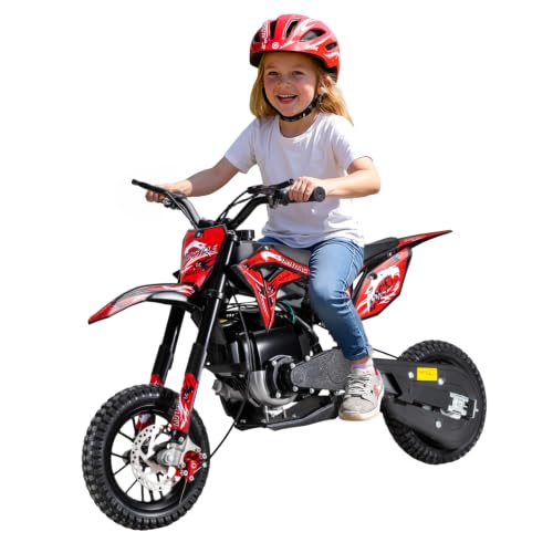 Image of Kids Dirt Bike, 50cc / Gas Powered Dirt Bike for Kids 8-14, 2-Stroke Mini Dirt Bike, Pull Start Off-Road Motorcycle, 10-Inch Tires, Disc Brakes, 25 MPH, 330 lb Max Load (Red 40CC 4-Stroke)