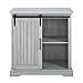 Walker Edison Carson Modern Farmhouse Sliding Slat Door Storage Cabinet, 32 Inch, Stone Grey