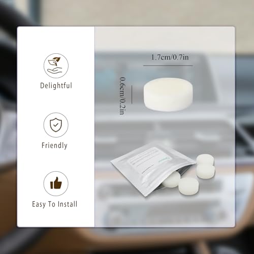 ORIESSE 32pcs Vanilla Car Air Freshener Refill Fragrance Tablets,8 Pack Sweet Vanilla Car Scents Pads for Car Air Freshener Vent Clips,1.7cm/0.7inches Diameters Scent Pads