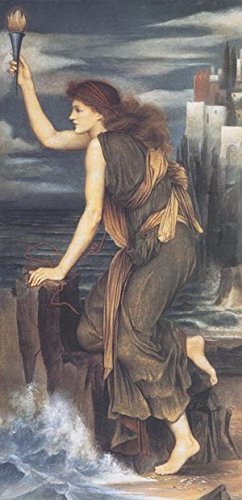 Peinture à l'huile Evelyn De Morgan racontant l'histoire d'amour mythique de Hero
