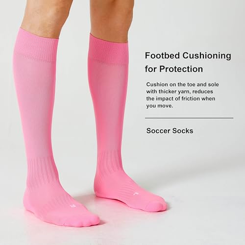 Image of CS CELERSPORT 2 /3 Pack Soccer Softball Baseball Socks for Youth Kids Adult Multi-Sport Compression Knee High Socks