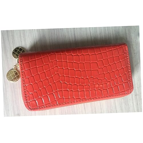 Large Capacity Double Zipper Patent Leather Wallet for Women Stylish Red PU Leather Long Purse RFID Blocking and Multiple Compartments2
