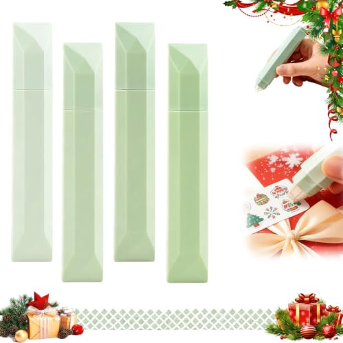 4 Pcs Double Sided Tape Pens, Scrapbooking Double Sided Tape Roller，Green