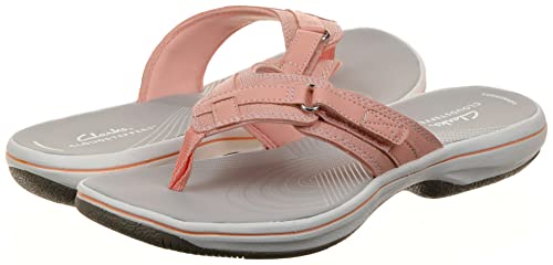 Clarks Women's Breeze Sea Flip-Flop, Peach Synthetic, 5 #TOP3