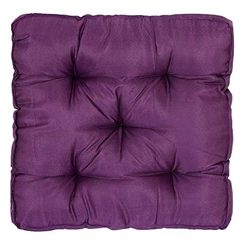 Image of Kuber Industries Microfiber Chair Pad|Chair Cushion Pad for Office, Home|Sitting Cushion|Pack of 2 (Purple)
