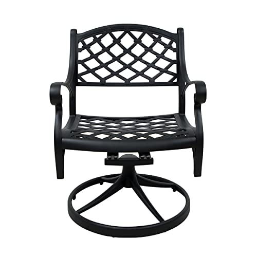 Lls Patio Swivel Chair, Outdoor Dining Chair With 360-Degree Swivel Base And Stainless Steel Hardware Patio High Back Rocker Chair With Armrest For Garden Backyard, Black #TOP1