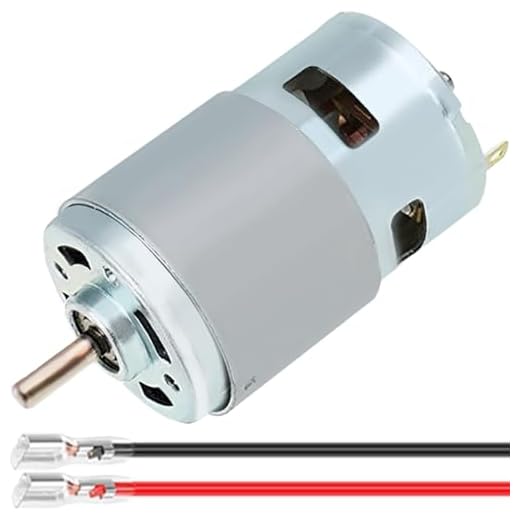 JYUDAUFU 775 Mikro-Motor DC 12V 10000RPM 24V 20000RPM Elektrischer Doppelkugellager Hochleistungs- 150W Mini/Kleinmotor mit 6.3 Federdraht, für RC Spielzeugauto/Roboter/Mini Lüfter/UAV/DIY/Test