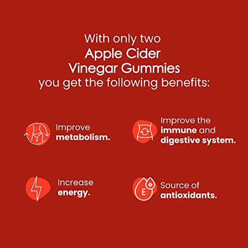 Esmerally Apple Cider Vinegar Gummies I Metabolism Booster - 60 Gummies - Natural Fruit Flavor I Gluten Free & Non Gmo I Immune Booster #TOP4