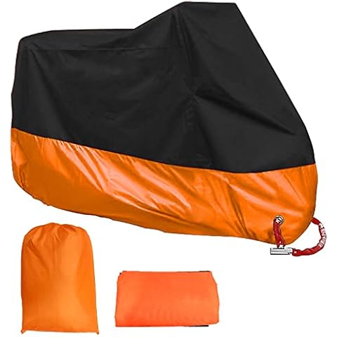 Acelane Motorcycle Cover, All Season Waterproof Outdoor Dustproof Durable Vehicle Cover with Lock Holes Fits up to 116 inches for Harley Davidson, Honda, Suzuki,Yamaha and More Cover