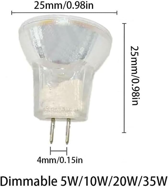 MR8 Halogen Light Bulbs12V 5W GU4 Mini Spotlight Bulbs Dimmable Warm White 2700K for Track Lighting, Landscape, Display 2PCS 12V,5W