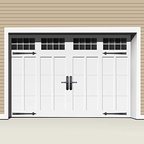 Garage Door Magnetic Decorative Hardware 32pcs Door Faux Magnetic Windows and and 6 pcs Hinges Handles Installation for Metal Car Garage Door Accent Kit - Thumbnail 5