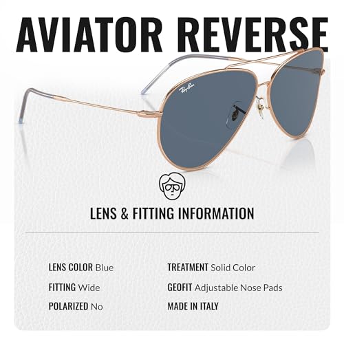Image of Ray-Ban RBR0101S AVIATOR REVERSE Pilot Shaped Sunglasses for Men & Women with Official RAYBAN Eyewear Kit